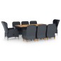 vidaXL Set comedor jardín 9 piezas cojines ratán sintético gris oscuro vidaXL Set comedor jardín 9 piezas cojines ratán sintético gris oscuro