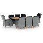 vidaXL Set comedor jardín 9 pzas y cojines ratán sintético gris claro vidaXL Set comedor jardín 9 pzas y cojines ratán sintético gris claro