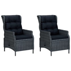 vidaXL Set comedor jardín 9 piezas cojines ratán sintético gris oscuro