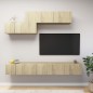 vidaXL Set de muebles salón TV 6 pzas madera ingeniería roble Sonoma vidaXL Set de muebles salón TV 6 pzas madera ingeniería roble Sonoma