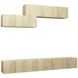 vidaXL Set de muebles salón TV 6 pzas madera ingeniería roble Sonoma