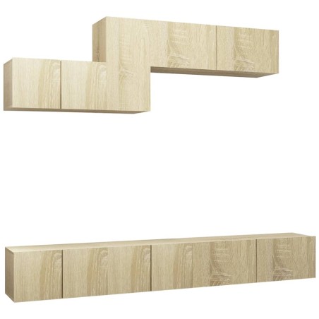 vidaXL Set de muebles salón TV 6 pzas madera ingeniería roble Sonoma