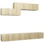 vidaXL Set de muebles salón TV 6 pzas madera ingeniería roble Sonoma vidaXL Set de muebles salón TV 6 pzas madera ingeniería roble Sonoma