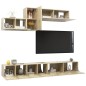 vidaXL Set de muebles salón TV 6 pzas madera ingeniería roble Sonoma vidaXL Set de muebles salón TV 6 pzas madera ingeniería roble Sonoma