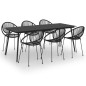 vidaXL Juego de comedor para jardín 7 piezas ratán PVC negro vidaXL Juego de comedor para jardín 7 piezas ratán PVC negro