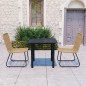 vidaXL Juego de comedor para jardín 3 piezas ratán sintético y vidrio vidaXL Juego de comedor para jardín 3 piezas ratán sintético y vidrio