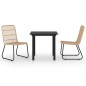 vidaXL Juego de comedor para jardín 3 piezas ratán sintético y vidrio vidaXL Juego de comedor para jardín 3 piezas ratán sintético y vidrio