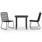 vidaXL Juego de comedor para jardín 3 piezas ratán sintético y vidrio