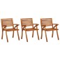 vidaXL Sillas de comedor jardín con cojines 3 uds madera maciza acacia vidaXL Sillas de comedor jardín con cojines 3 uds madera maciza acacia