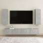vidaXL Set de muebles de salón 4 pzas madera ingeniería gris hormigón