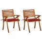 vidaXL Sillas de comedor jardín con cojines 2 uds madera maciza acacia vidaXL Sillas de comedor jardín con cojines 2 uds madera maciza acacia