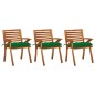 vidaXL Sillas de comedor jardín con cojines 3 uds madera maciza acacia vidaXL Sillas de comedor jardín con cojines 3 uds madera maciza acacia