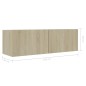 vidaXL Muebles de pared de TV 8 pzas aglomerado color roble Sonoma vidaXL Muebles de pared de TV 8 pzas aglomerado color roble Sonoma