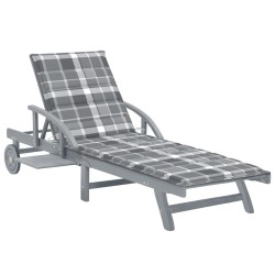vidaXL Tumbona de jardín con cojín madera maciza de acacia 