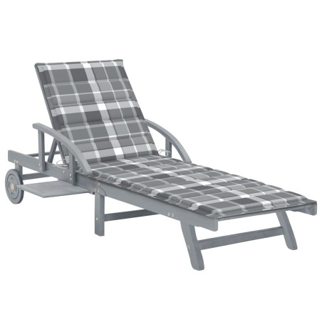 vidaXL Tumbona de jardín con cojín madera maciza de acacia 
