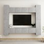 vidaXL Set de muebles de salón 8 pzas madera ingeniería gris hormigón vidaXL Set de muebles de salón 8 pzas madera ingeniería gris hormigón