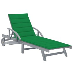 vidaXL Tumbona de jardín con cojín madera maciza de acacia 