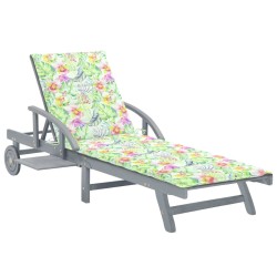 vidaXL Tumbona de jardín con cojín madera maciza de acacia 
