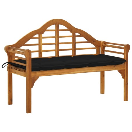 vidaXL Banco de jardín queen con cojín madera maciza de acacia 135 cm