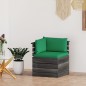 vidaXL Sofá esquinero de palets de jardín con cojines madera de pino vidaXL Sofá esquinero de palets de jardín con cojines madera de pino