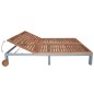 vidaXL Tumbona 2 personas con cojín madera maciza de acacia y acero vidaXL Tumbona 2 personas con cojín madera maciza de acacia y acero
