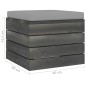 vidaXL Otomanas de palets de jardín 2 pzas cojines madera maciza pino vidaXL Otomanas de palets de jardín 2 pzas cojines madera maciza pino
