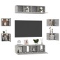 vidaXL Set de muebles de salón 8 pzas madera ingeniería gris hormigón vidaXL Set de muebles de salón 8 pzas madera ingeniería gris hormigón