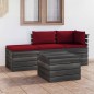 vidaXL Muebles de jardín de palets 4 piezas cojines madera maciza pino vidaXL Muebles de jardín de palets 4 piezas cojines madera maciza pino