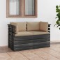 vidaXL Sofá de palets de jardín 2 plazas y cojines madera maciza pino vidaXL Sofá de palets de jardín 2 plazas y cojines madera maciza pino