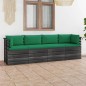 vidaXL Sofá de palets de jardín 4 plazas y cojines madera maciza pino vidaXL Sofá de palets de jardín 4 plazas y cojines madera maciza pino