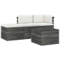 vidaXL Muebles de jardín de palets 4 piezas cojines madera maciza pino