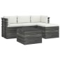 vidaXL Muebles de palés de jardín 5 piezas cojines madera maciza pino vidaXL Muebles de palés de jardín 5 piezas cojines madera maciza pino