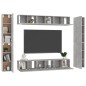 vidaXL Set de muebles de salón 10 pzas madera ingeniería gris hormigón vidaXL Set de muebles de salón 10 pzas madera ingeniería gris hormigón