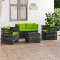 vidaXL Muebles de palés de jardín 5 piezas cojines madera maciza pino vidaXL Muebles de palés de jardín 5 piezas cojines madera maciza pino