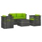 vidaXL Muebles de palés de jardín 5 piezas cojines madera maciza pino vidaXL Muebles de palés de jardín 5 piezas cojines madera maciza pino