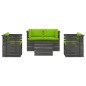vidaXL Muebles de palés de jardín 5 piezas cojines madera maciza pino vidaXL Muebles de palés de jardín 5 piezas cojines madera maciza pino