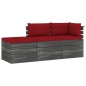 vidaXL Muebles de jardín de palets 3 piezas cojines madera maciza pino vidaXL Muebles de jardín de palets 3 piezas cojines madera maciza pino