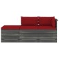 vidaXL Muebles de jardín de palets 3 piezas cojines madera maciza pino vidaXL Muebles de jardín de palets 3 piezas cojines madera maciza pino