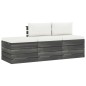vidaXL Muebles de jardín de palets 3 piezas cojines madera maciza pino