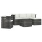 vidaXL Muebles de jardín de palets 6 piezas cojines madera maciza pino vidaXL Muebles de jardín de palets 6 piezas cojines madera maciza pino