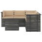 vidaXL Muebles de palets de jardín 6 piezas cojines madera maciza pino vidaXL Muebles de palets de jardín 6 piezas cojines madera maciza pino