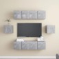 vidaXL Set muebles de salón TV 6 pzas madera ingeniería gris hormigón vidaXL Set muebles de salón TV 6 pzas madera ingeniería gris hormigón