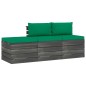 vidaXL Muebles de jardín de palets 3 piezas cojines madera maciza pino vidaXL Muebles de jardín de palets 3 piezas cojines madera maciza pino