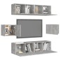 vidaXL Set muebles de salón TV 6 pzas madera ingeniería gris hormigón vidaXL Set muebles de salón TV 6 pzas madera ingeniería gris hormigón
