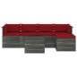 vidaXL Muebles de palets de jardín 6 piezas cojines madera maciza pino vidaXL Muebles de palets de jardín 6 piezas cojines madera maciza pino