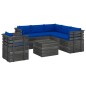 vidaXL Muebles de palets de jardín 7 piezas cojines madera maciza pino vidaXL Muebles de palets de jardín 7 piezas cojines madera maciza pino