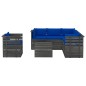 vidaXL Muebles de palets de jardín 7 piezas cojines madera maciza pino vidaXL Muebles de palets de jardín 7 piezas cojines madera maciza pino