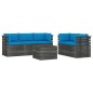 vidaXL Muebles de palets de jardín 6 piezas cojines madera maciza pino vidaXL Muebles de palets de jardín 6 piezas cojines madera maciza pino