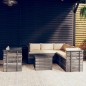vidaXL Muebles de palets de jardín 7 piezas cojines madera maciza pino