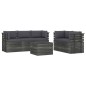 vidaXL Muebles de palets de jardín 6 piezas cojines madera maciza pino